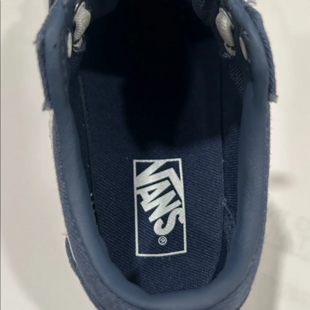 Vans Kids Dark Blue and White Sneakers